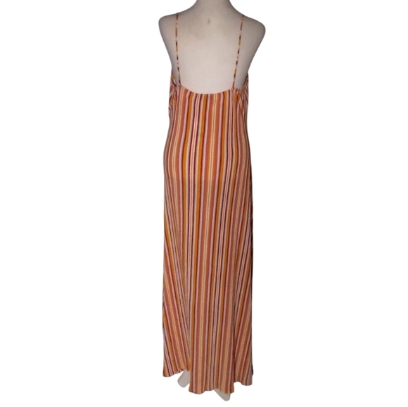 MNG Mango Vibrant Striped Twist Front Flowy Maxi Dress Size 8 NWT - Picture 6 of 10